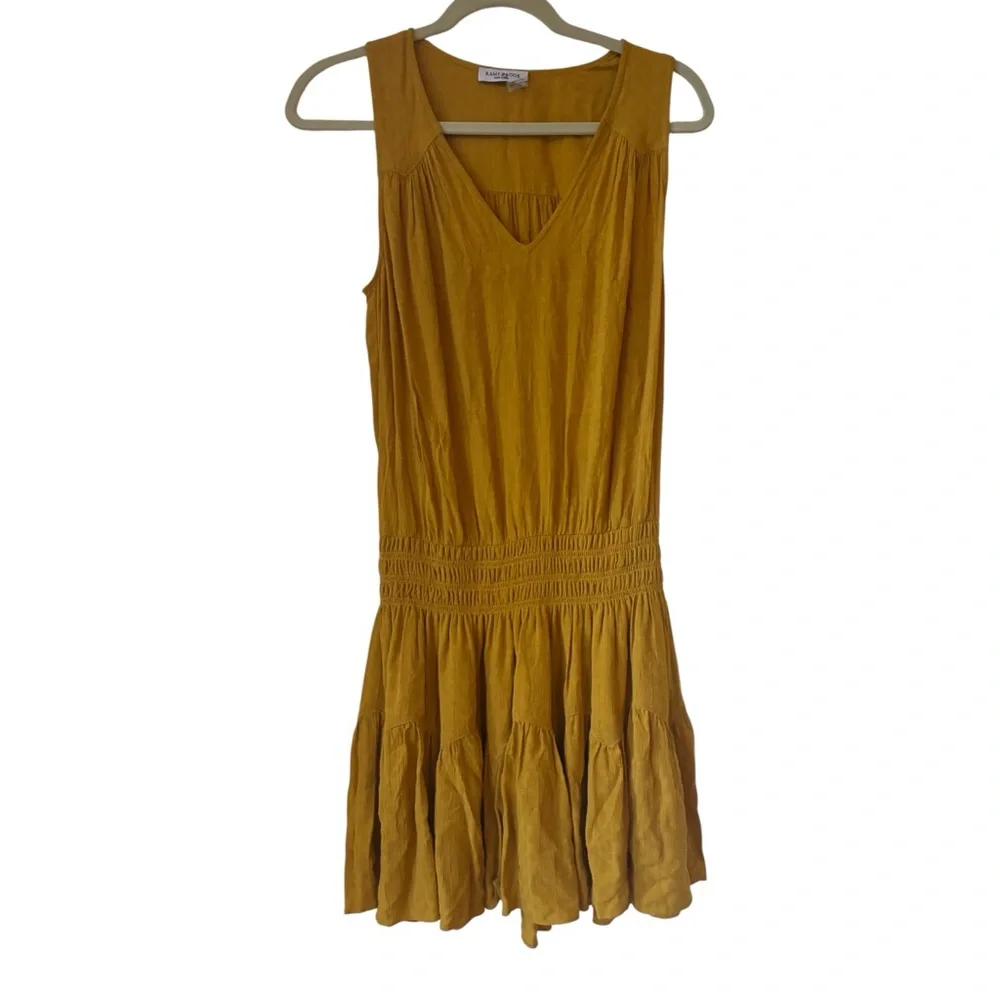Ramy Brook Perry Mini Blouson Dress in Marigold Yellow - Size S - Picture 3 of 8